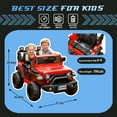 thumbnail image 3 of Xuanlur 24V Ride on Toys for Big Kids, 2 Seater Ride on Cars with Remote Control, 400W Motor, Ride on Truck w/ 20in Seat, 3 Speeds, Lights, Bluetooth, Electric Car for Kids 3-8, Capacity 110 lb-Red, 3 of 10