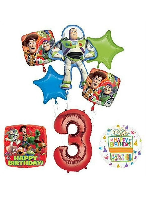 Toy Story 3rd Birthday Party Supplies and Balloon Bouquet Decorations