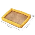 thumbnail image 2 of Cooling Dog Bed Dog Cooling Mat Woven Rattan Linen Border Cool Dog Bed for Summer Pet Cooling Bed for Indoor and Outdoor Use Yellow 1 Pack, 2 of 5