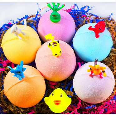 Bath Bombs for Kids with Surprise Inside Fun Toys Handmade in USA Natural and Safe by Relaxcation