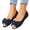 Navy, variant on Women's 2026 Dress Flats Bow Cute Open Toe Bowknot Flats Comfortable Ballet Flats Casual Slip On Flat Shoes Black 38(US-7)