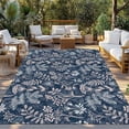 thumbnail image 2 of Dandelion Outdoor Rug for Patio/Deck/Porch, Non-Slip Large Area Rug 3 x 5 Ft, Navy Blue Flowers Modern Minimalist Spring Indoor Outdoor Rugs Washable Area Rugs, Reversible Camping Rug Carpet Runner, 2 of 8