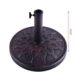 thumbnail image 2 of Outsunny 32lb Round Decorative Cast Stone Umbrella Holder Base, 17.5-Inch, with Decorative Stylish Design, Bronze Finish, 2 of 8