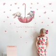 thumbnail image 4 of Cartoon Rabbit Butterfly Umbrella Bunny Wall Stickers Room Baby Wall Decals Room Interior, 4 of 5
