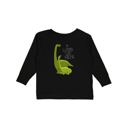 

Inktastic I Love My Dad with Baby and Daddy Brontosauruses Gift Toddler Boy or Toddler Girl Long Sleeve T-Shirt