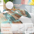 thumbnail image 3 of Turquoise Anchor Bedding 3 Piece Duvet Cover Set California King, Nautical Brown Green Retro Wood Grain Soft Microfiber Comforter Cover with Zipper Closure & Pillowcases, FadeResistant Quilt Cover, 3 of 9