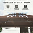 thumbnail image 3 of Outsunny 8' x 5' Grill Gazebo, 2-Tier Outdoor BBQ Gazebo with 2 Side Shelves, Storage Baskets and Ceiling Hook, Dark Brown, 3 of 9