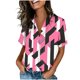 thumbnail image 3 of TaTaai Women's Loose Fit Printed Shirt Short Sleeve Collar Button Front Casual Summer Oversized Chic Blouse Top for Work Date Travel Gift, 3 of 7