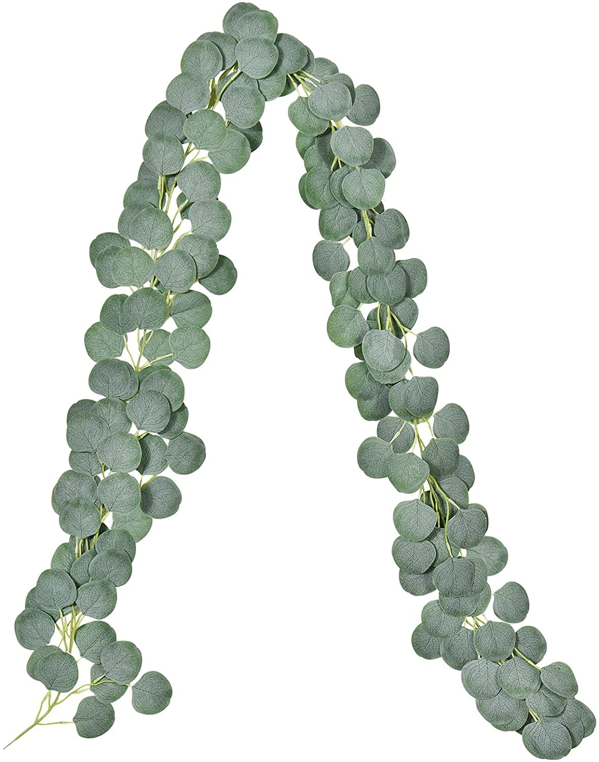2 Strands of Faux Greenery with Silver Dollar Eucalyptus with Willow Leaves and Vines for Wedding Decorations Room Décor Greenery Garland Décor NESTURS & KALTRONS Artificial Eucalyptus Garlands