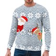 thumbnail image 4 of EHQJNJ Chandails en Molleton à Col Rond pour Hommes avec Poche Mode Automne et Hiver Décontracté Imprimé de Noël Sweat à Capuche à Manches Longues Chandails en Molleton Graphiques pour Hommes, 4 of 4