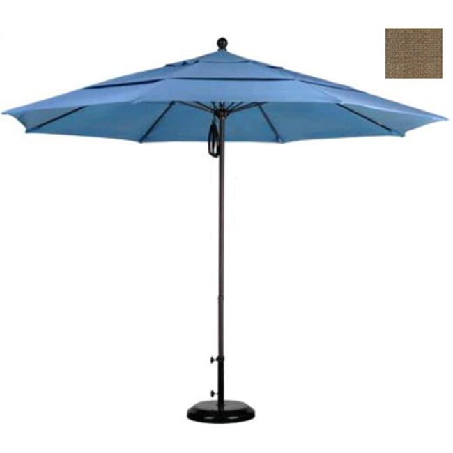 11' Fiberglass Market Umbrella PO DVent Bronze/Olefin/Woven Sesame