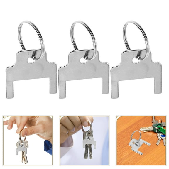 PENIKOKO 5Pcs Paper Towel Dispenser Keys Stainless Steel Silver Key Shape for Commercial Restrooms