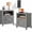 Gray, variant on CHITOOMA Farmhouse Nightstands, Bedside Tables with Storage Cabinet, Open Shelf, Built-In USB and Power Outlets, White and Brown