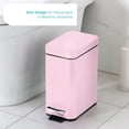 thumbnail image 3 of Home Zone Living 1.3 Gallon Slim Stainless Steel Trash Can with Step On Pedal and Soft Close Lid, Pink, 3 of 8