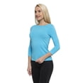thumbnail image 4 of Womens Three Quarter Sleeve Blouse Casual Wear, S, Dark Turquoise, by Ambesonne, 4 of 4