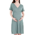 thumbnail image 2 of TAIAOJING Women Maternity Nursing Dress Dress Short Sleeved Feeding Dress No Wear Bra Go Out Postpartum Feeding Summer Dress, 2 of 9