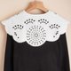 thumbnail image 4 of Women Sweet Girls for Doll Lace-Up Detachable Collar Big Shawl Embroidery Leaves Wreath Floral Wavy Scalloped Trim Scarf Capelet Poncho, 4 of 4