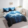 thumbnail image 3 of Manfei Neon Game Console Bedding Twin Size, Futuristic Gamepad Bed Set, Black Blue Reversible Bedding Sets Twin Size, Microfiber Room Decoration, 7 Pieces, 3 of 7