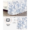 thumbnail image 3 of Blue White Flowers Wrap Around Bed Skirts for King Bed 16" Drop, Bed Skirt with Adjustable Elastic Belt Dust Ruffle Bed Valance for Bedroom Hotel Luxury Spring Summer Floral Botanical Bed Frame Cover, 3 of 7