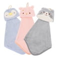 thumbnail image 1 of STRANDCHIC 3Pcs Assorted Color Hanging Hand Towels Coral Fleece Soft Comfortable and Easy Cleaning for Home, 1 of 8