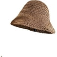 thumbnail image 2 of CoCopeaunts Straw Bucket Hats for Women New Folding Outdoor Beach UV Protection Basin Hat for Lady Solid Color Bowler Cap, 2 of 8