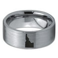 thumbnail image 2 of Tungsten Idaho The Gem State Band Ring 8mm Men Women Comfort Fit Gray Flat Cut Brushed Polished, 2 of 4