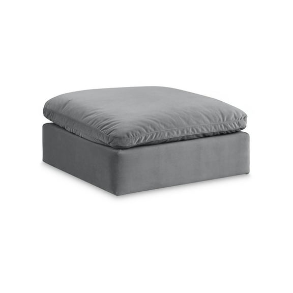 Meridian Furniture Comfy Grey Velvet Ottoman