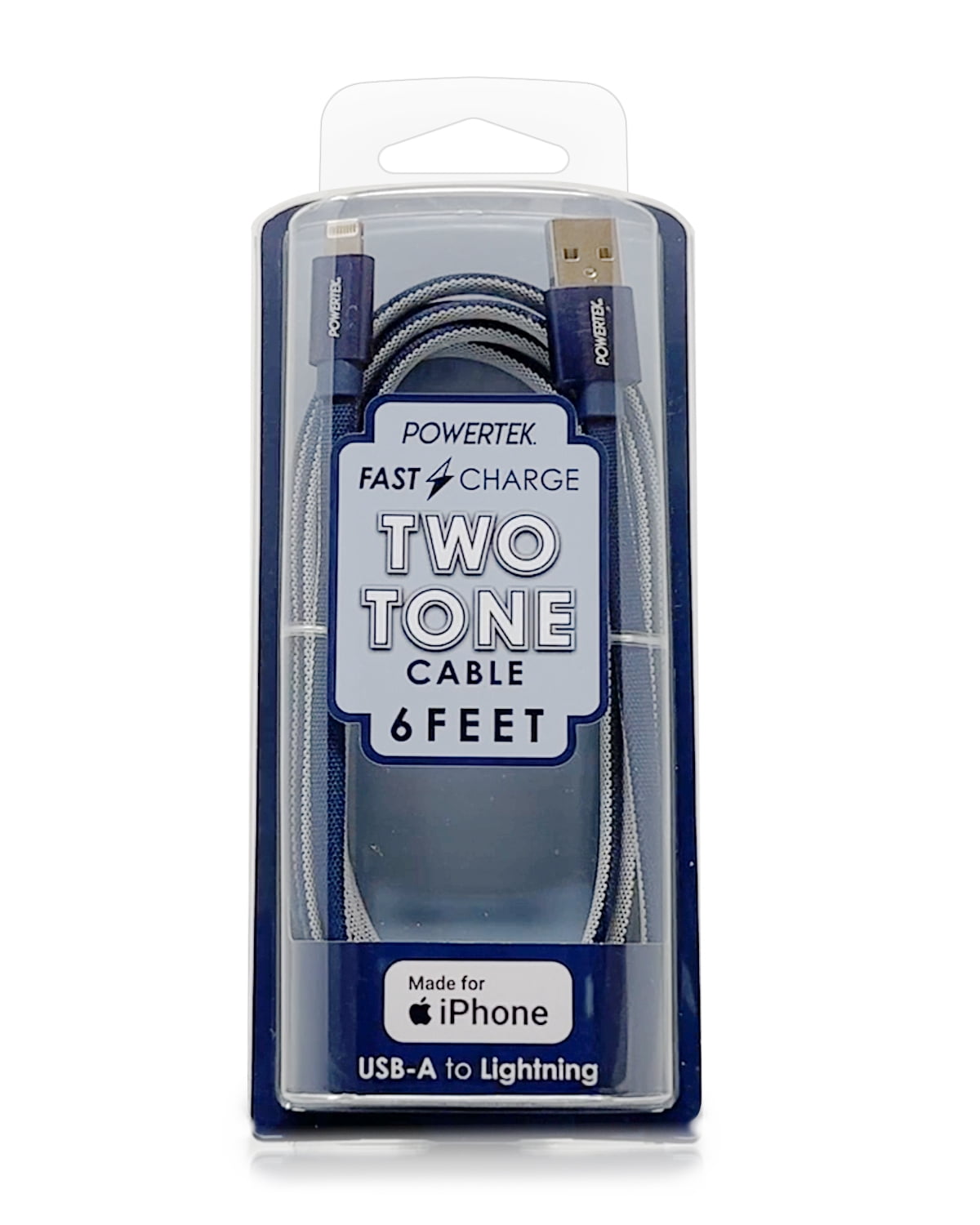 Liquipel Powertek iPad & iPhone Charger Cable, Fast Charging 6ft MFI Certified Lightning to USB Cord, Two Tone