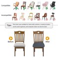 thumbnail image 5 of Lavish Cover Stretch Chair Seat Cover, Elastic Removable Dining Chair Cushion Slipcover, Dark Gray Jacquard Textured, 6 Pack, 5 of 7