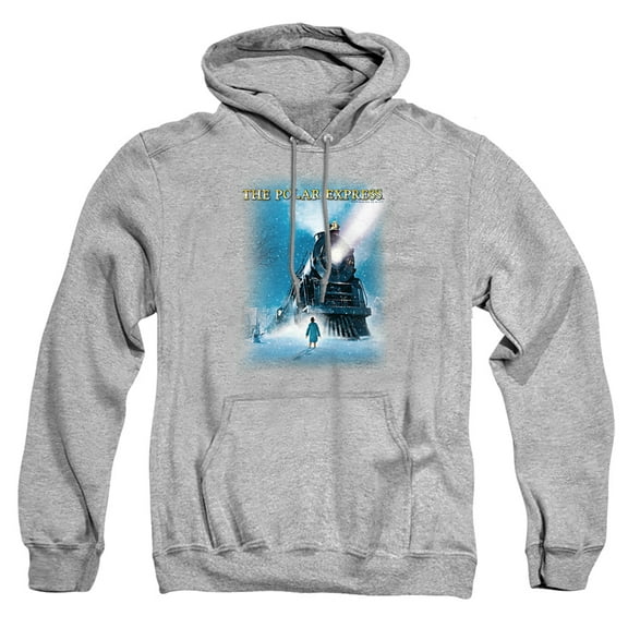 Polar Express Big Train Unisex Adult Pull-Over Heather Hoodie, Medium, Athletic Heather