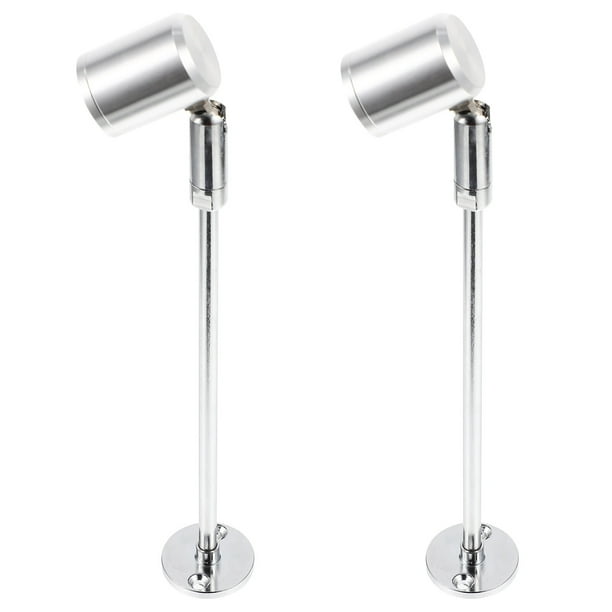 2 unidades/juego de focos LED AC100V-265V 3W para mostrador de joyería y vitrina, 215 mm de altura, luz blanca cálida (plateado)