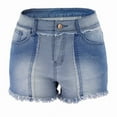 thumbnail image 5 of Aloohaidyvio Denim Shorts for Women,Womens Button up High Waisted Fringe Patchwork Pocket Sexy Denim Shorts, Summer Shorts for Women, 5 of 6