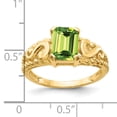 thumbnail image 2 of Primal Gold 14 Karat Yellow Gold 8x6mm Emerald Cut Peridot Ring, 2 of 4