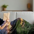 thumbnail image 3 of Mt Rainier Soft Flannel Fleece Throw Blanket, Spring Sunset National Park Woods Flowers Lake and Grass Calm Nature Photo, Cozy Plush for Indoor and Outdoor Use, 60" x 80", Multicolor, by Ambesonne, 3 of 5