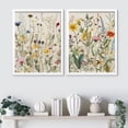thumbnail image 2 of PixonSign Framed Wall Art Colorful Wildflowers Garden Floral Posters, Set of 2 Nature Wilderness Botanical Illustrations Wall Decor, Adhesive Canvas Prints for Home Decor - 11"x14" White, 2 of 5
