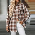 thumbnail image 5 of Kixjoy Womens Plaid Shirt Long Sleeve Button Down Flannel Shirt Oversized Fashion Fall Tops Casual Lightweight Womens Blouses with Pockets, Orange XL, 5 of 6