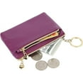 thumbnail image 3 of Women's PU Leather Coin Purse,Triple Zipper Pocket Size Pouch, Change Card Holder Wallet, 3 of 5