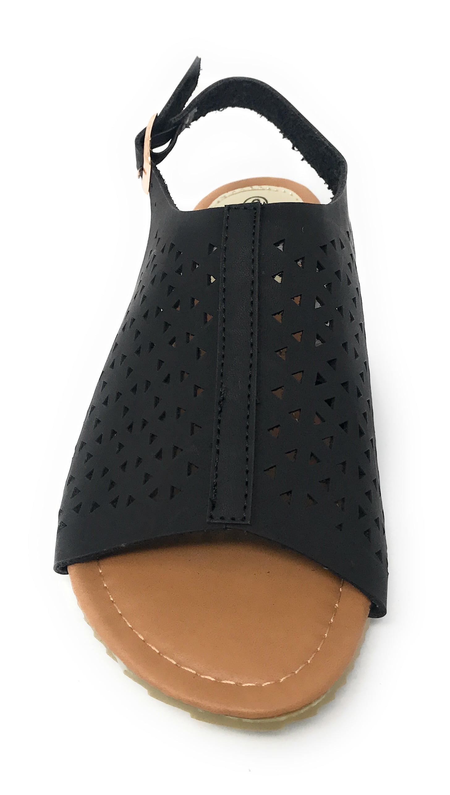 Victoria K Women's Triangle Pattern Laser Cutout Sandals