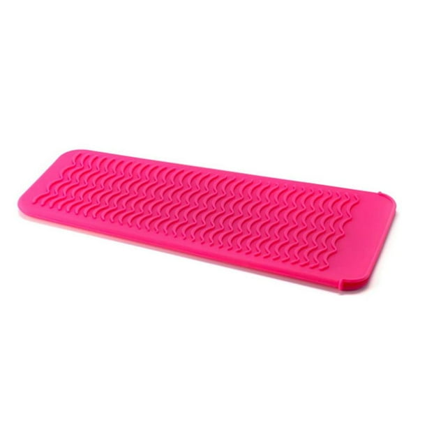 Inteprter Alfombrilla de silicona resistente al calor para plancha plana, soporte para rizador para tocadores, accesorios de peluquería Almacenamiento y organización del hogar No.2 Inteprter HA041957-02