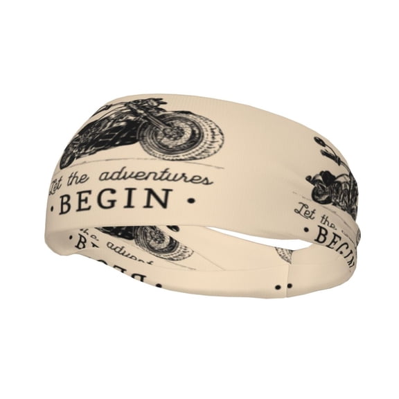 Easygdp Let The Adventure Begin Sports Headband Non Slip Headband Unisex for Head Circumference 19.6 - 22.4 inch