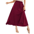 thumbnail image 1 of QAFOPEH Women High Waist Tie Front Pleated Pocket Flowy Hem Solid Color Midi Skirt, 1 of 7