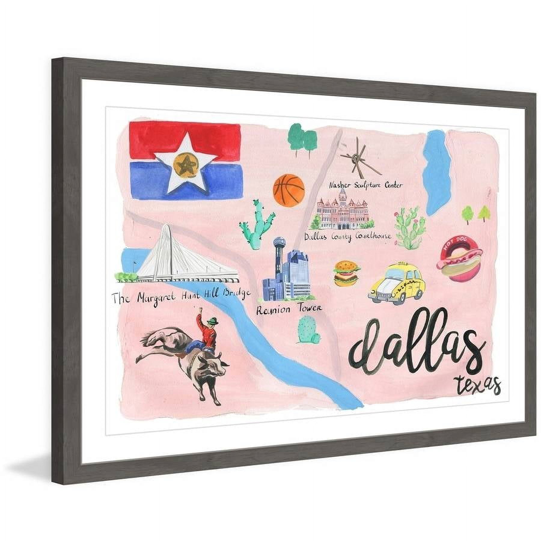 "Lively Dallas" Framed Painting Print
