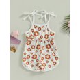thumbnail image 4 of Bagilaanoe Toddler Baby Girl Jumpsuit Shorts Sleeveless Floral Plaid Print Romper Overalls 6M 12M 18M 24M 3T 4T Kids Short Pants Summer Outfits, 4 of 9