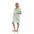 thumbnail image 2 of Lati Fashion Women Snaps Front Duster Short Sleeve Female Nightgowns & Sleepshirts Green Size 2X, 2 of 4