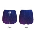 thumbnail image 3 of Balery Neon Glitter Pantalones cortos deportivos para mujer con forro y dos bolsillos, elásticos, para entrenamiento, gimnasio, yoga-X-Large, 3 of 7