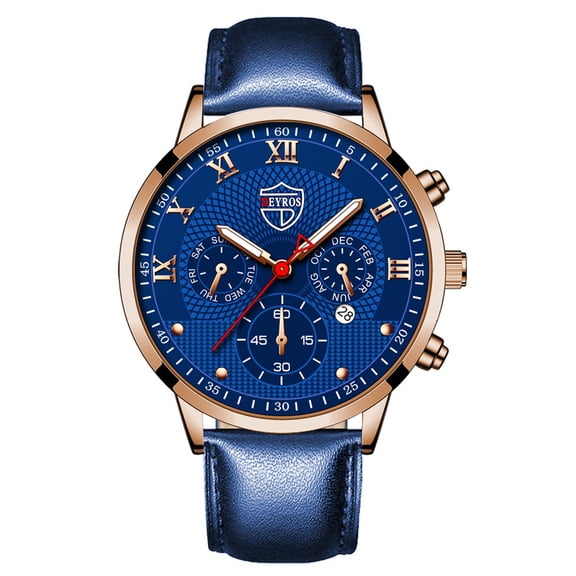 SUSHNAG Calendar Luminous Men'S Watch Mens Watches Casual Leather Analog Quartz Watch Men Wristwatch Clock Business Date Casual Watch