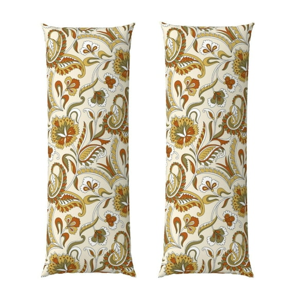 Bixox Indian Paisley Print Body Pillow Cover with Zipper Closure, Cozy Fuzzy Fleece Body Pillow Case Cover 20 x 54 Inches,Long Body Pillow Pillowcase