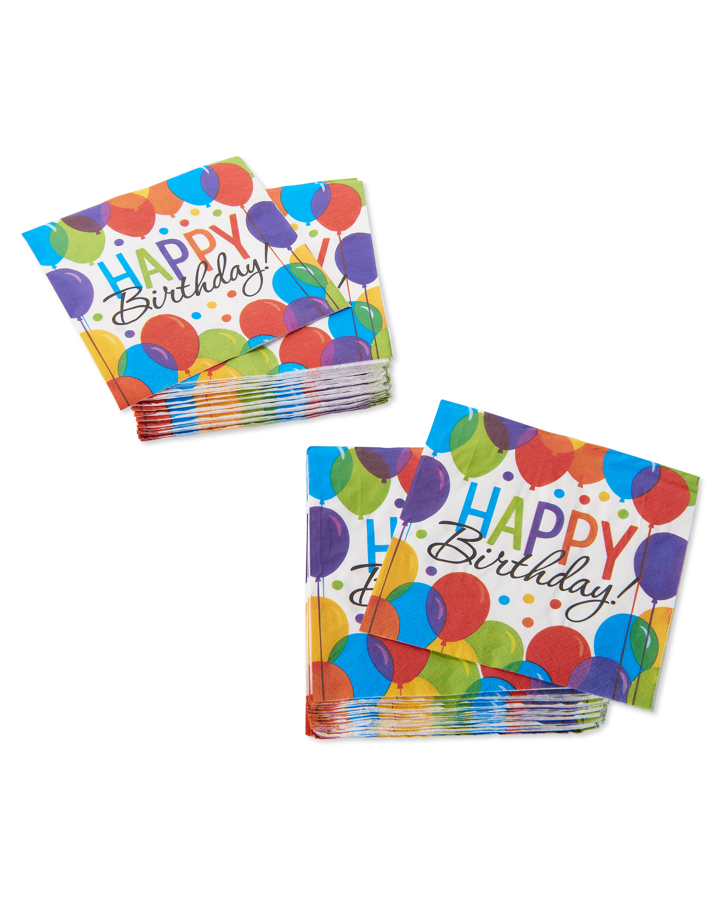 Happy Birthday Balloon Paper Dessert Plates, 60-Count