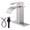 Brushed Nickel, variant on Wowow Waterfall Bathroom Faucet Gold Faucet for Bathroom Sink Single Handle Mixer Tap Lavatory Vanity Faucet with Deck Plate and Pop Up Drain, 1 or 3 Hole