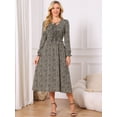 thumbnail image 3 of DARING DIVA Women's Leopard Print Long Sleeve Ruffle Tie Dress XL Apricot, 3 of 8